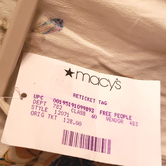 Free People Tate Floral Print Flowy Mini Dress Soft Flutter Sleeve NWT - Picture 13 of 14